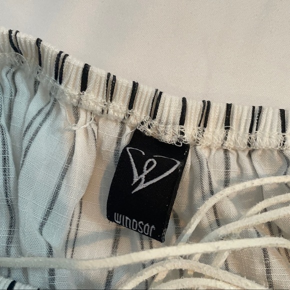 Ruched Striped Tie Crop Long Sleeve - Picture 5 of 6